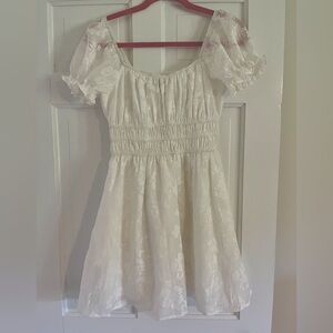 Wild Fable White Smocked Puff Sleeve Sundress